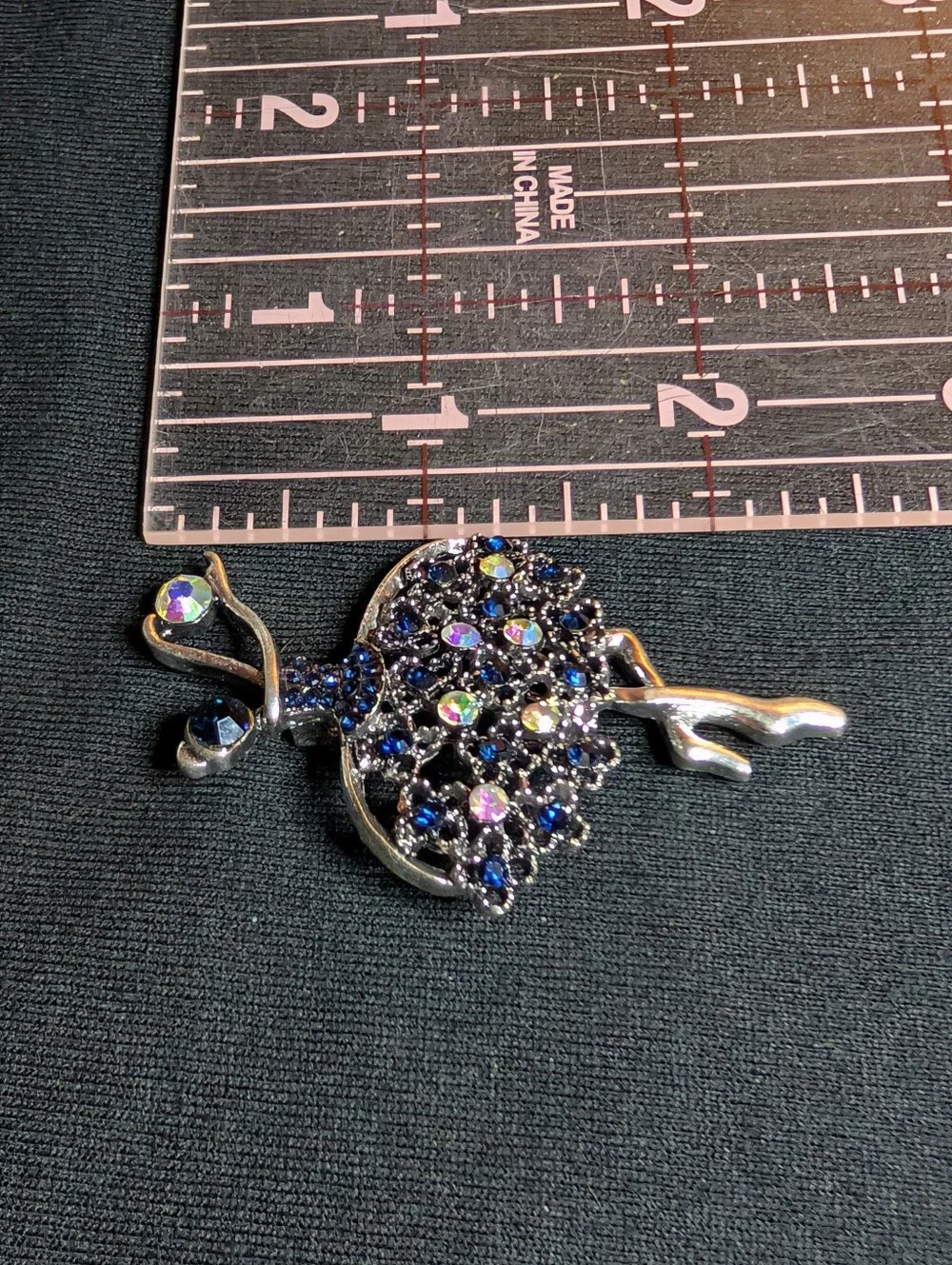 Crystal Ballet Dancer Brooch - Blue & Iridescent